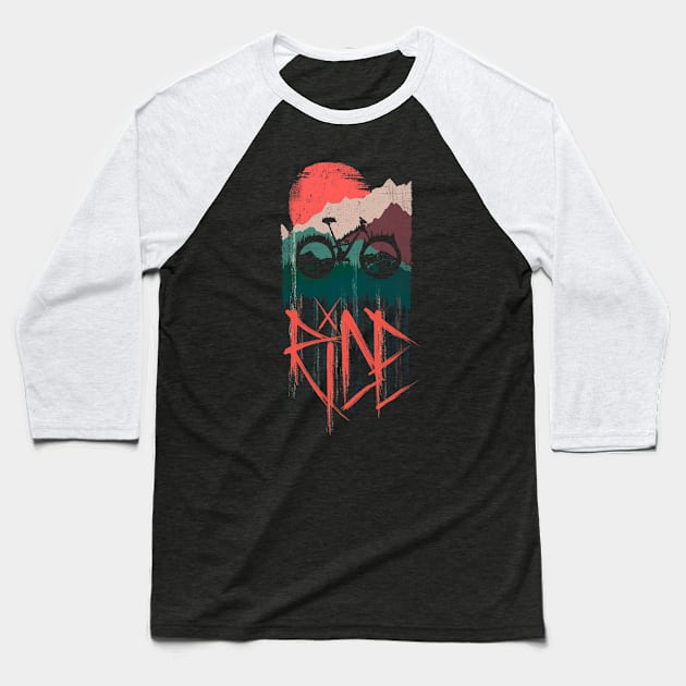 Ride (front and back) Baseball T-Shirt by Bongonation